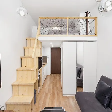 Apartment Dark Wave Loft With Mezzanine - For 3 - City Center Krakow
